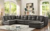 Libbie Sectional Sofa CM6456 in Gray Breathable Leatherette