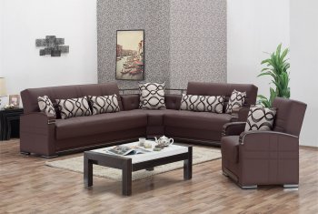 Alpine Sectional Sofa in Brown Bonded Leather by Empire [MYSS-Alpine]