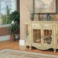 Antique Style Cream Crackle Classic Roxbury Display Credenza