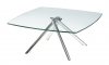 Axel Coffee Table w/Clear Glass Top & Chrome Legs by Whiteline