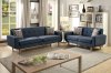 F6526 Sofa & Loveseat Set in Dark Blue Fabric by Poundex