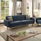 F6526 Sofa & Loveseat Set in Dark Blue Fabric by Poundex