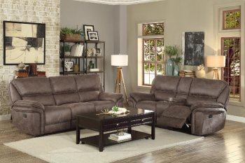 Hadden Power Recliner Sofa 9903DB-3PW Dark Brown - Homelegance [HES-9903DB-3PW-Hadden]