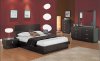 5 Piece Wenge Finish Bedroom w/Pull-Up Storage Platform Bed