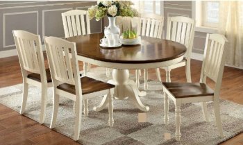 Harrisburg CM3216OT Oval Dining Table in White & Oak w/Options [FADS-CM3216OT-Harrisburg]