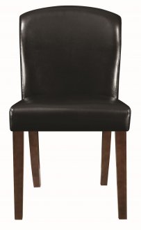 Louise 150392 Set 4 of Dining Chairs in Black Leatherette