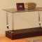 Clear Glass Top Modern Coffee Table w/Wood Box Base & Drawers