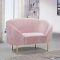 Ritz Sofa 659 in Pink Velvet Fabric by Meridian w/Options