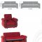 Roxanna Sofa Bed in Red Chenille Fabric by Rain w/Optional Items