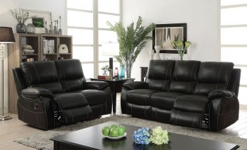 Nena Motion Sofa CM6438 in Black Leather Match w/Options [FAS-CM6438-Nena]