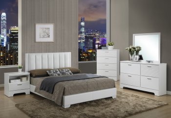 Natalie Bedroom Set in White by Global w/Options [GFBS-Natalie-Wh]