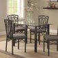 Beveled Glass Top & Dark Metal Base Modern 5Pc Dinette Set