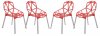 Dalton Set of 4 Indoor/Outdoor Chairs DC20R in Red by LeisureMod