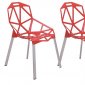 Dalton Set of 4 Indoor/Outdoor Chairs DC20R in Red by LeisureMod