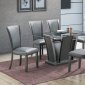 F2483 7Pc Dining Set in Gray & Glass by Poundex