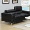 F7239 Sofa & Loveseat Set in Black Bonded Leather by Poundex