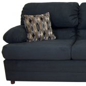 Black Fabric Modern Loveseat & Sofa Set w/Options