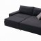 Charcoal Grey Fabric Modern Sectional Sofa Bed w/Metal Legs