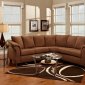 Chocolate Fabric Modern Elegant Sectional Sofa