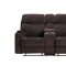 Aulada Motion Sofa 56905 in Chocolate Fabric by Acme w/Options