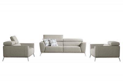 Velva Sofa Set 3Pc 1677 in Beige & Brown Fabric by VIG