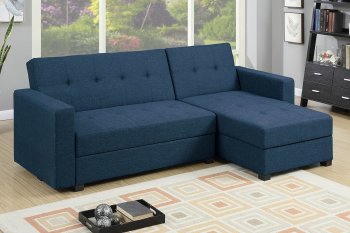 F7895 Adjustable Sectional Sofa in Blue Fabric by Boss [PXSS-F7895]