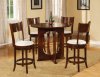 Brown Finish Round Top Modern 5Pc Counter Height Dining Set