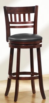 Dark Cherry Traditional Set of 2 Edmond Swivel Pub Chairs [HEBA-1140E-29S Edmond]