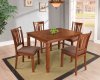 Brown Finish Modern 5Pc Dining Set