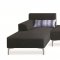 Manhattan 421009 Sectional Sofa in Black Fabric by New Spec