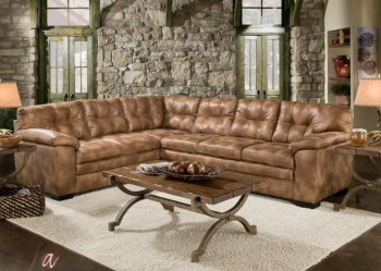 781 Sectional Sofa in Almond Leatherette by Albany [ALSS-781 Padre Almond]