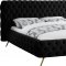 Delano Bed in Black Velvet Fabric by Meridian w/Options