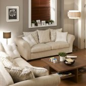 Beige Fabric Modern Sofa & Loveseat Set w/Optional Items