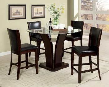 CM3710PT 5Pc Counter Height Dining Set w/Black Chairs [FADS-CM3710PT Black]