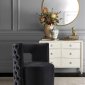 Theo Accent Chair 594 in Black Velvet by Meridian