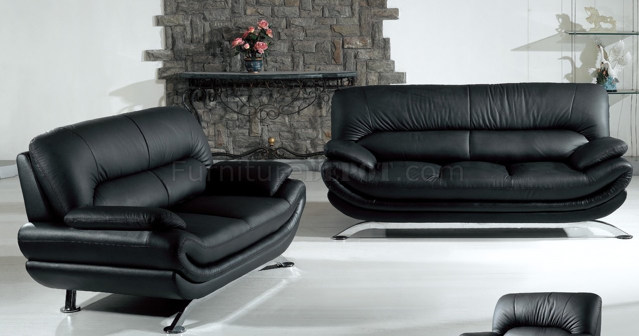 S149-B Sofa In Black Leather By Pantek W/Options