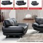 Black Bonded Leather Modern Living Room Sofa w/Options