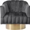 Farrah Accent Chair 520 in Grey Velvet Fabric by Meridian