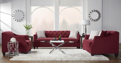 16150 Sofa in Bing Cherry Fabric by Serta Hughes w/Options