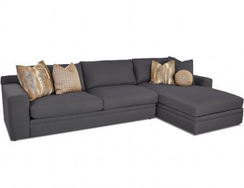 Casa Mesa Sectional Sofa D19500 in Dark Gray Fabric by Klaussner [KRSS-Casa Mesa D19500 Dark Gray]