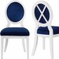 Lotus Dining Chair 747 Set of 2 Navy Velvet Fabric by Meridian