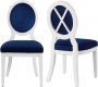 Lotus Dining Chair 747 Set of 2 Navy Velvet Fabric by Meridian