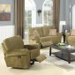 Olive or Tan Velvet Chenille Reclining Livng Room Sofa w/Options