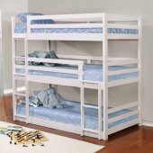 401302 Triple Twin Bunk Bed in White by Coaster