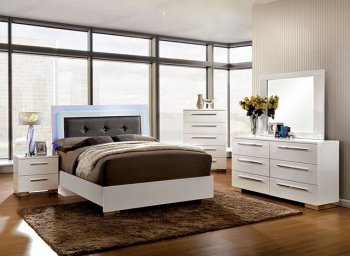 Clementine CM7201 Bedroom Set in White & Gray w/Options [FABS-CM7201 Clementine]