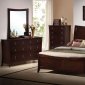 Espresso Finish Modern Bedroom w/Oversized Headboard