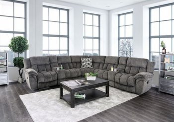 Irene Sectional Sofa CM6585GY in Gray Flannelette w/Options [FASS-CM6585GY-Irene]