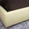 Athena Platform Bed Cream Genuine Leather - Wholesale Interiors