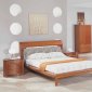 Cherry Color Matte Finish Contemporary Bedroom Set