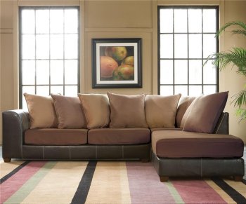 Dark Brown Scatter Back Sectional Sofa w/Microfiber Seats [HLSS-U312]